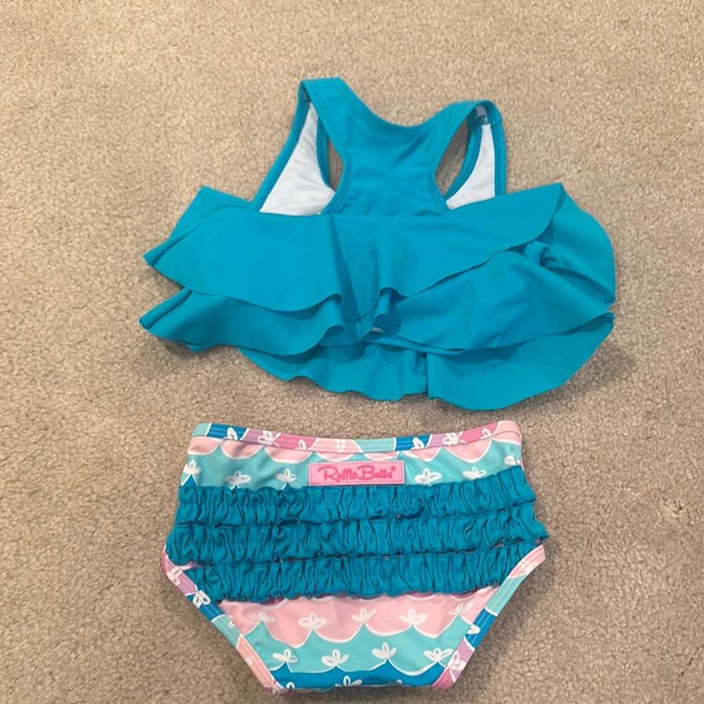 Teal Ruffle butts Bikini Set - Picture 4 of 4